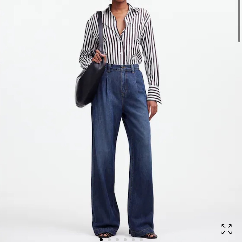 MADEWELL Petite Harlow Wide Leg Jeans - Airy Denim